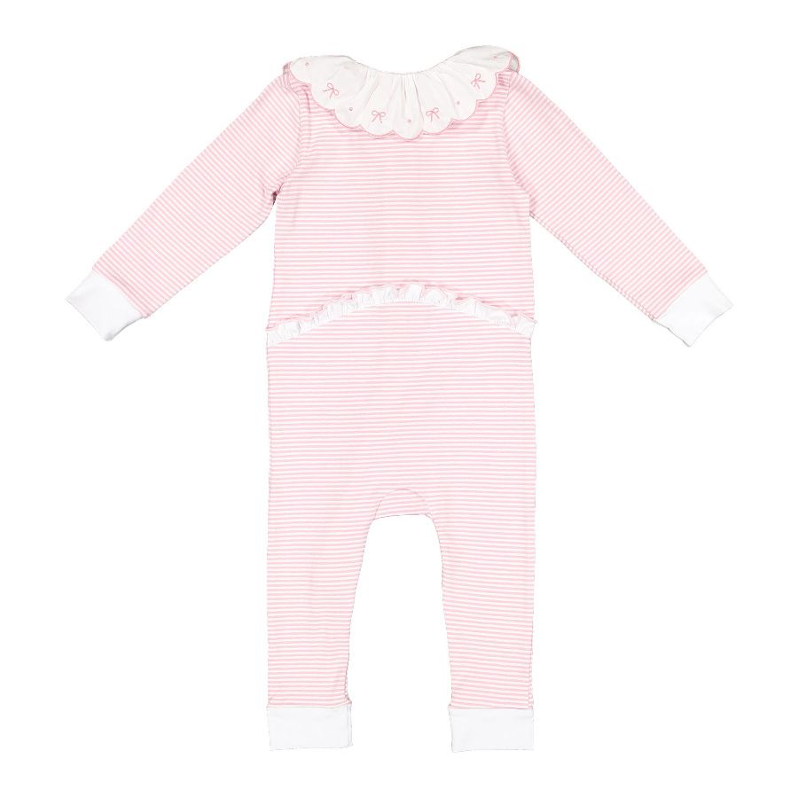 Elves Pink Bow Baby Girl Zip Pajama