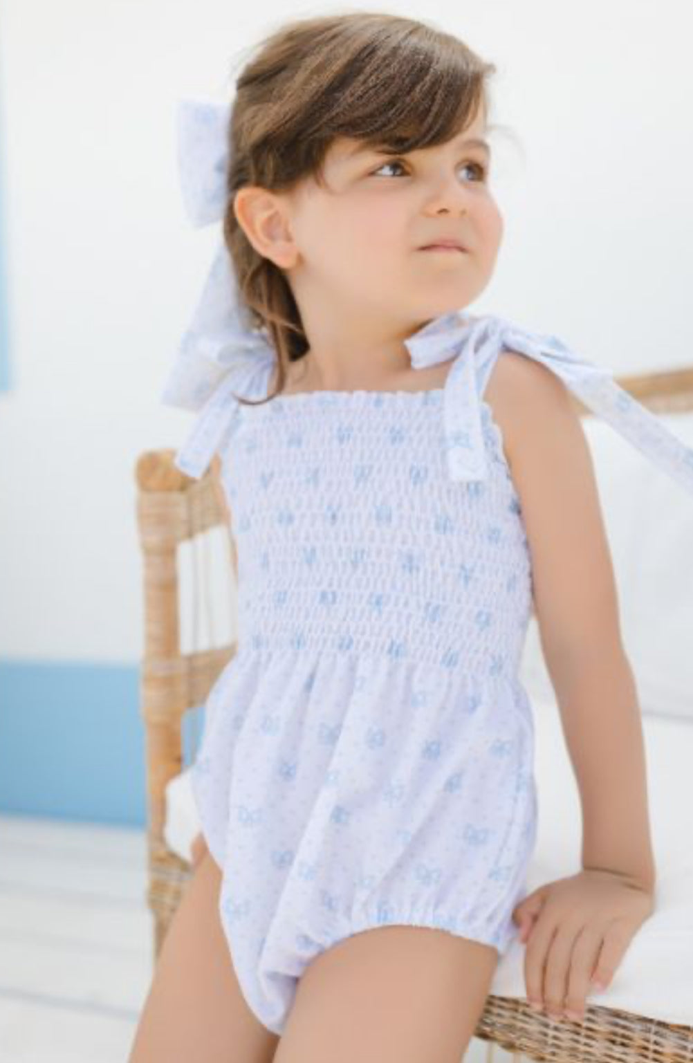 Exclusive Blue Bows Smocked Swimsuit