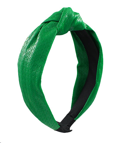 Green Leather-Like Headband