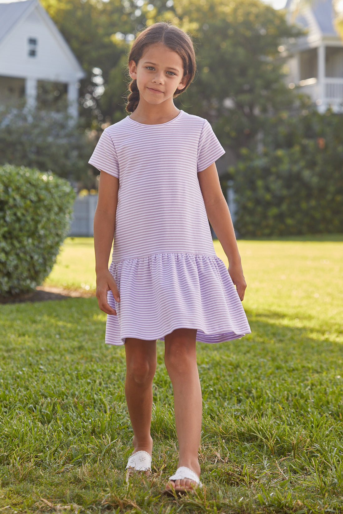 Chanel Dress Lavender Stripe