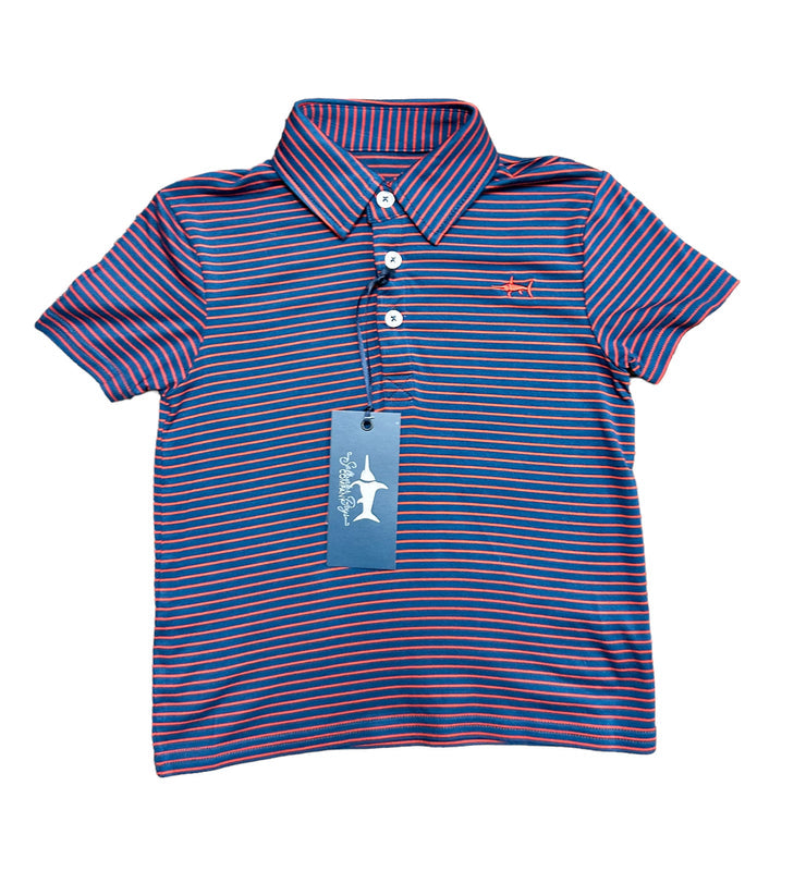 Banks Performance Polo Navy Red Stripe