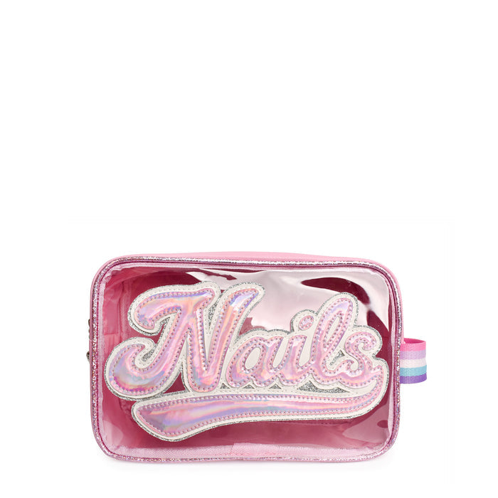 "Nails" Pink Peekaboo Pouch