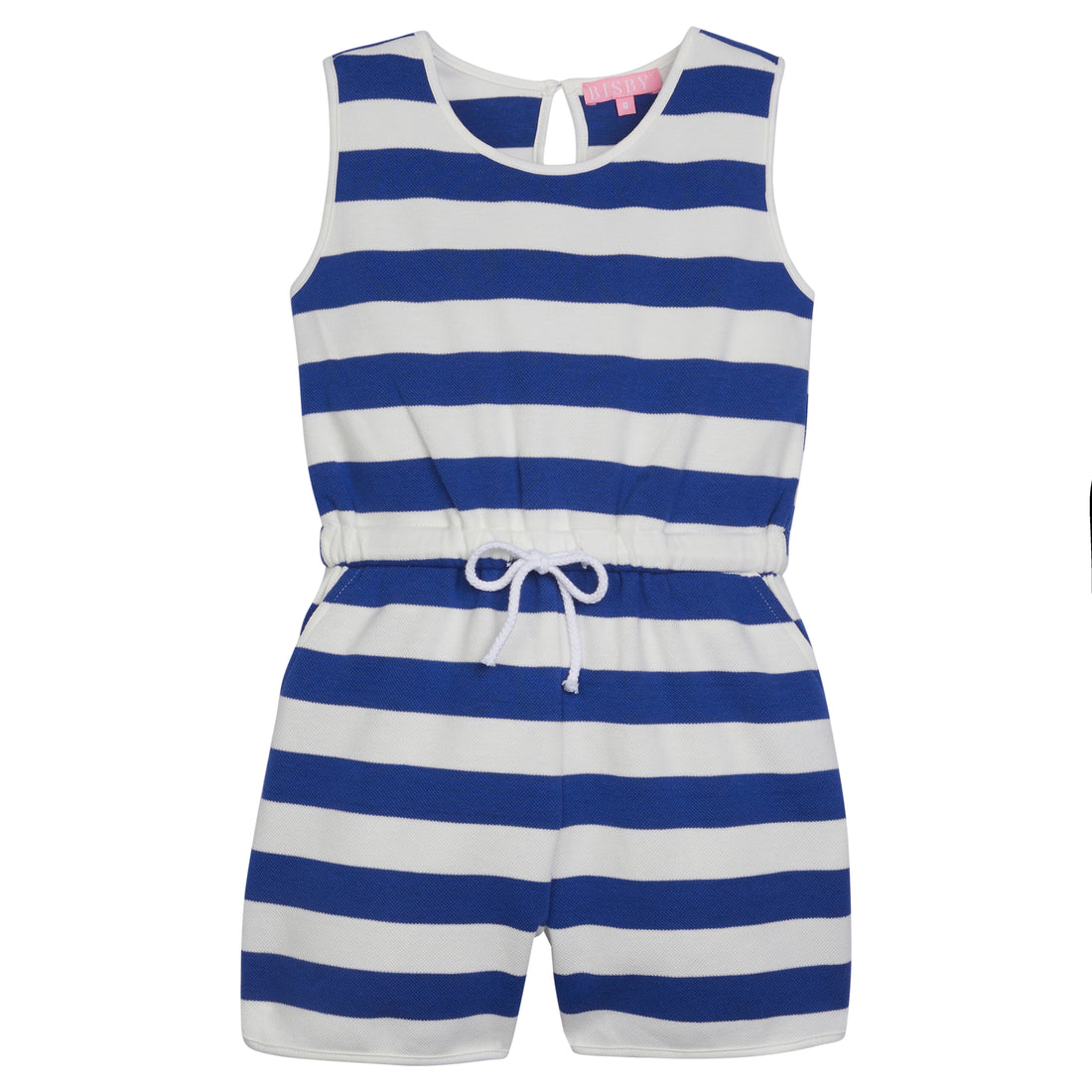 Rugby Romper Blue and White Stripe