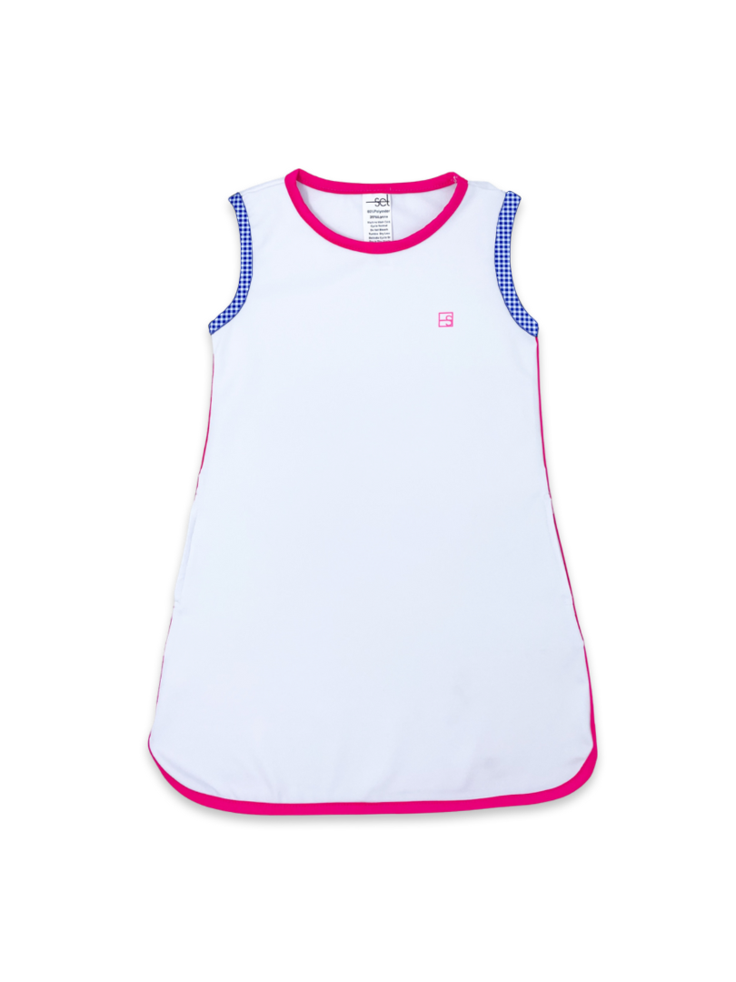 Tinsley Tennis Dress -White/RoyalMG/Hot Pink