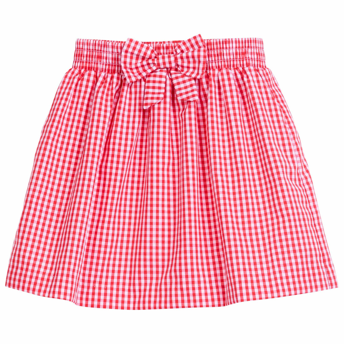 Smocked Bow Skirt Red Gingham