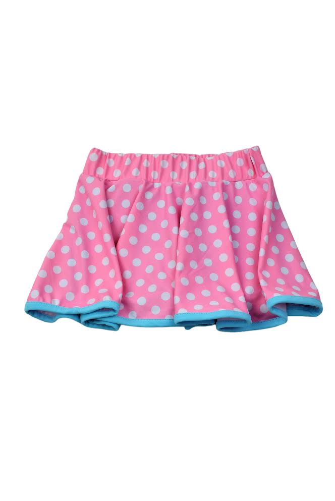 Aqua Angel Sleeve Top and Pink Dot Skort Set