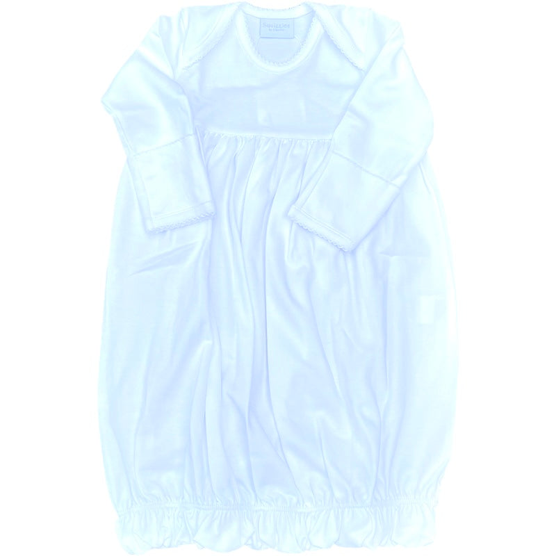Lap Shoulder Gown, Grey/Pink Trim 215-1GRP