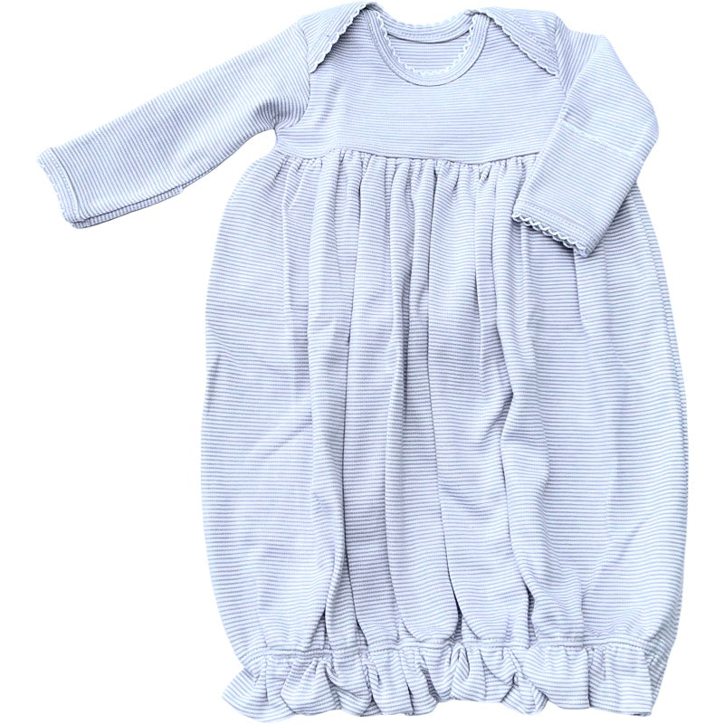 LS Yellow with White Picot Trim Baby Lap Shoulder Gown main image 0