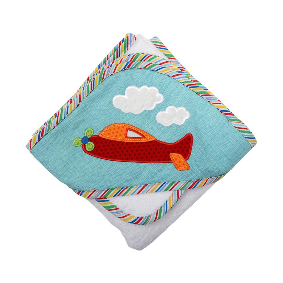 Plane Boxed Hooded Towel & Washcloth Set