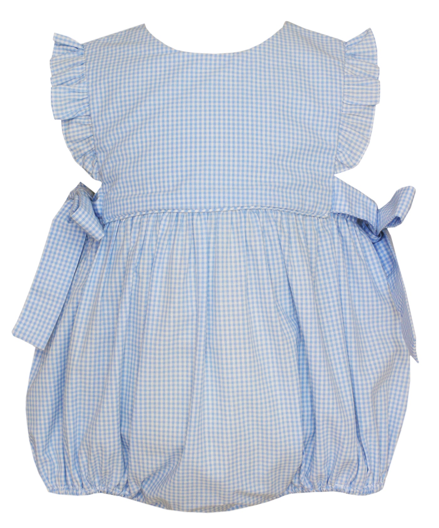 Lt Blue Mini Gingham Bubble with Side Ties