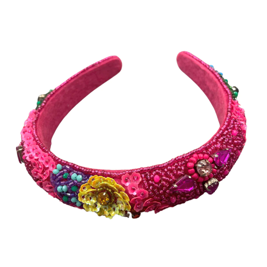 Party Pink Beaded Headband