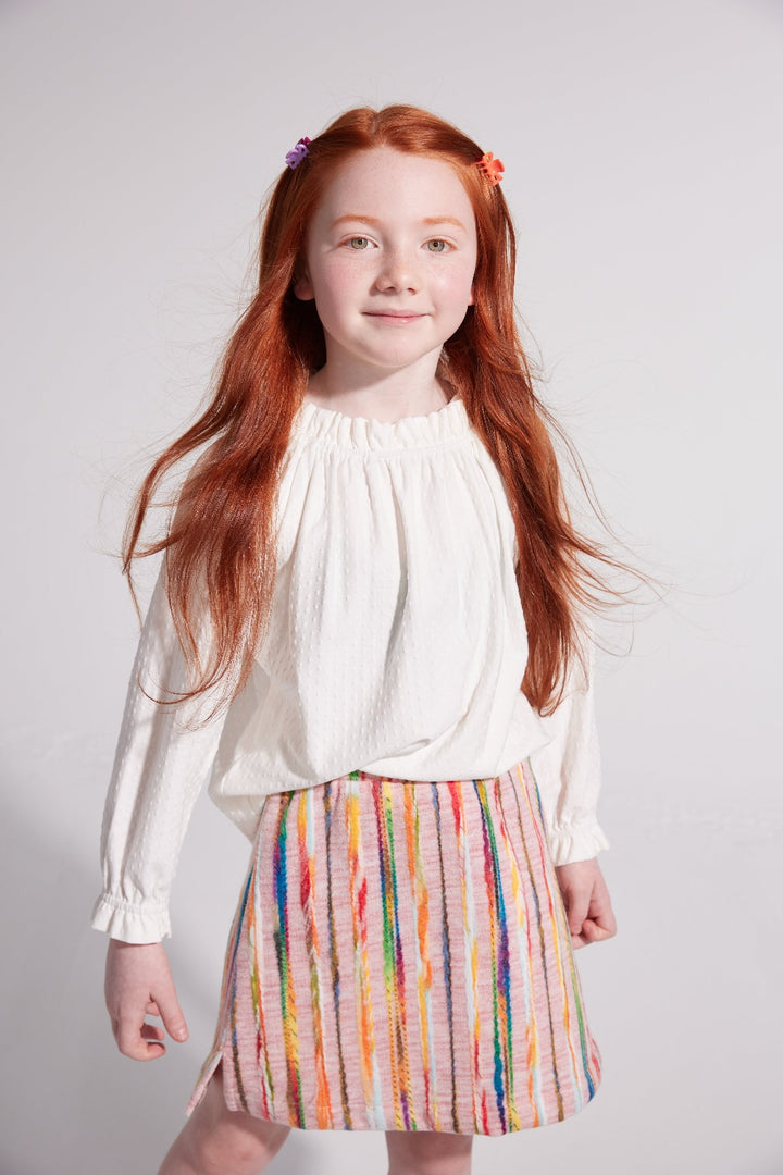 Mini Skirt - Pink Multi Stripe- Wool