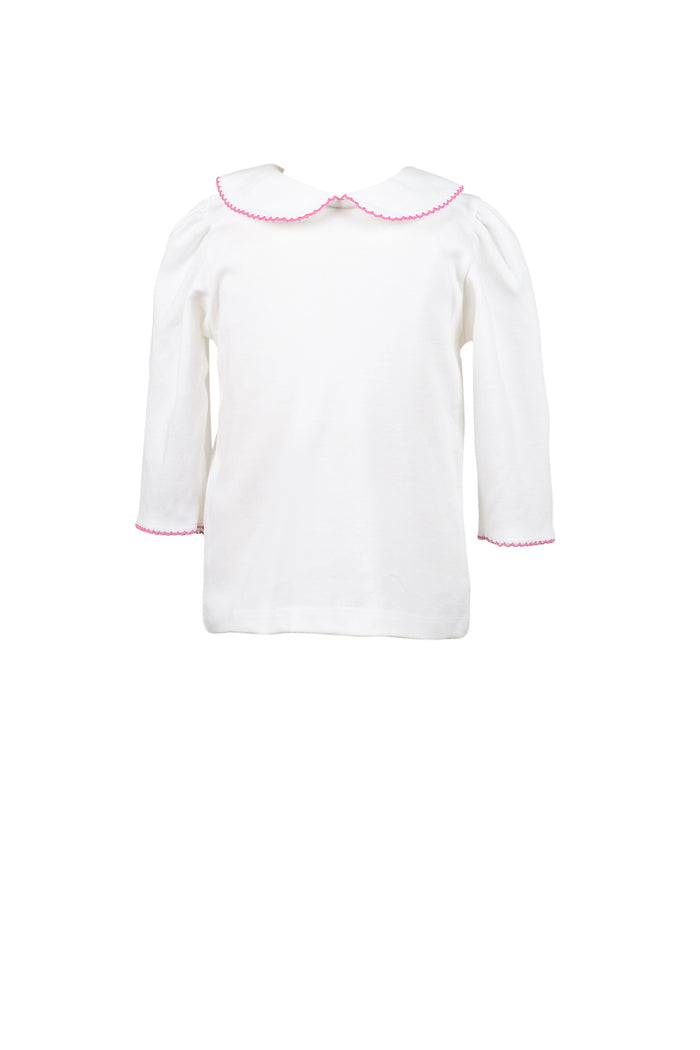 3/4 Shirt White/Pink Trim