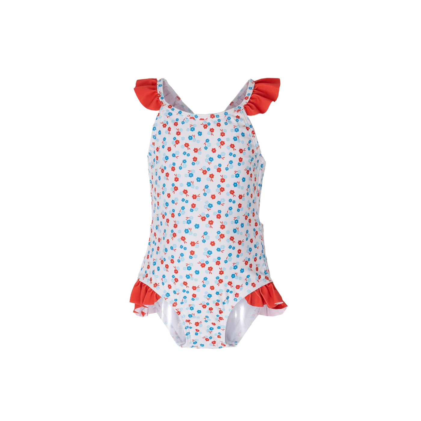 Alys Floral 1-Pc Red White & Blue Swim Suit