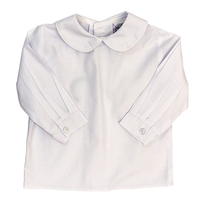 White Peter Pan Collar L/S Top - Boys (Buttons in Back)