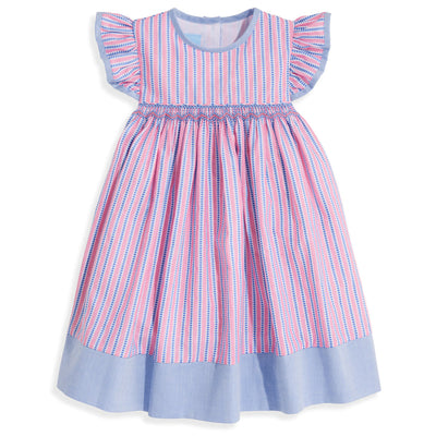 Daphne Dress- Pink Dotty Stripe