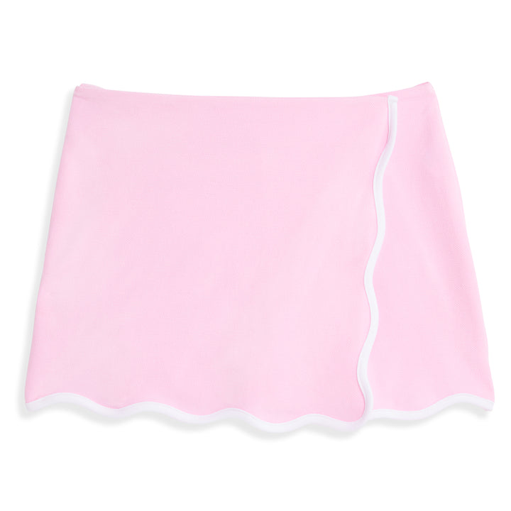 Scalloped Tennis Skort - Pink/White