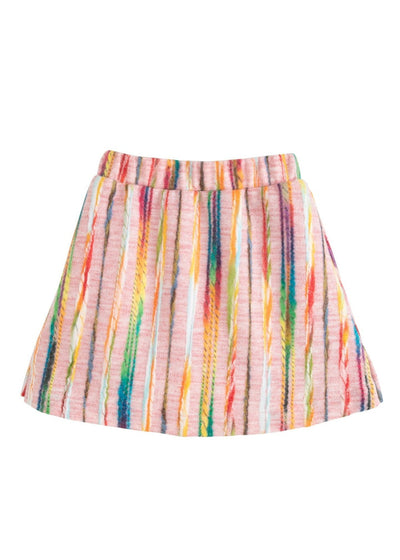 Mini Skirt - Pink Multi Stripe- Wool