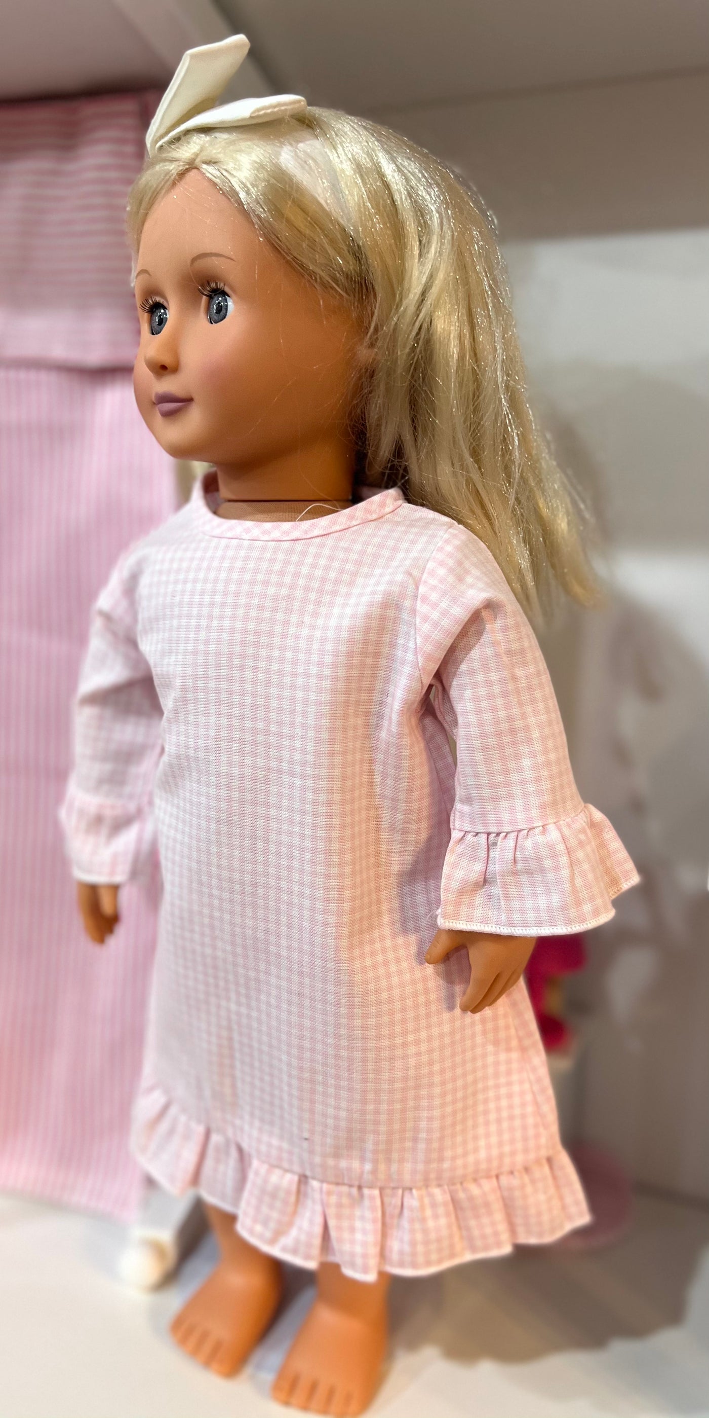 *Sugarplum Tree Exclusive - 18" Dolly Gown - Pink Gingham