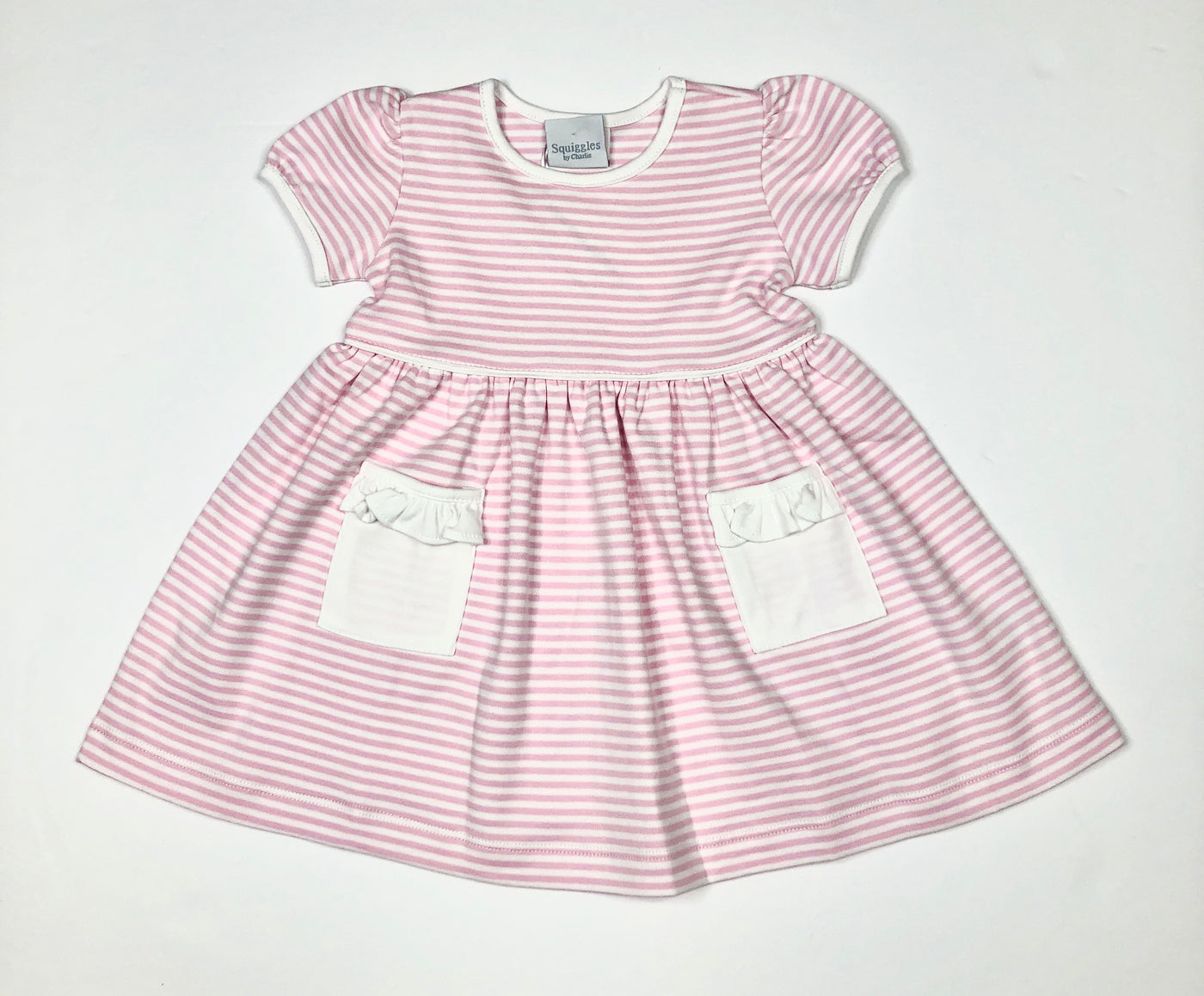 Pink White Stripe Popover Dress