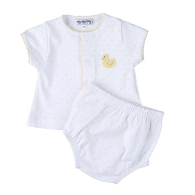 Tiny Duckling Embroidered Diaper Cover Set