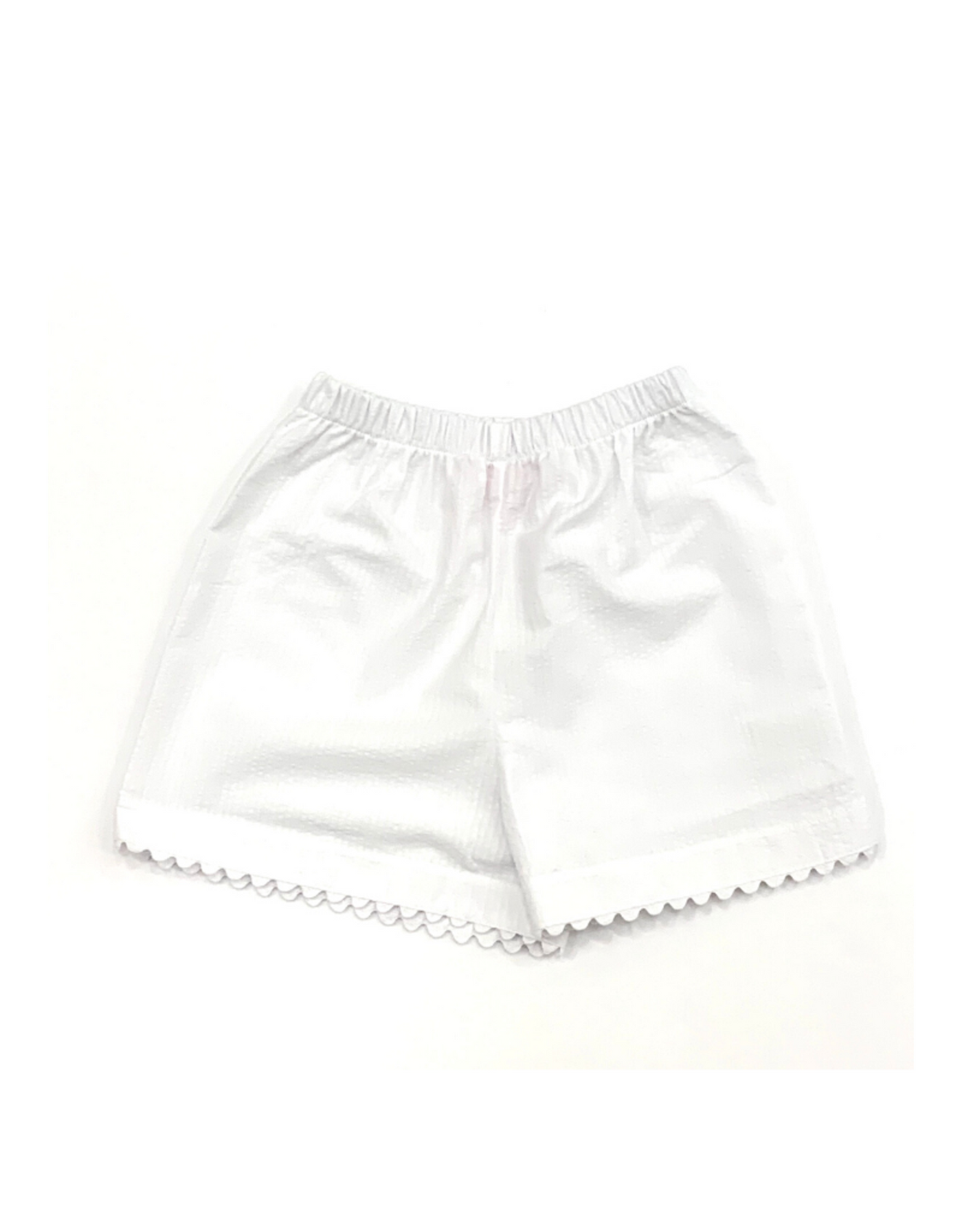White Pique Shorts w/ White Ric Rac Trim