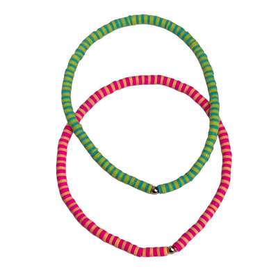 Clay Beaded Bracelet Duo (Set of 2)