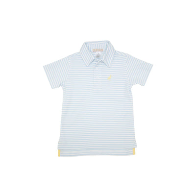 Prim and Proper Polo SS Buck Blue Stripe Seaside SY