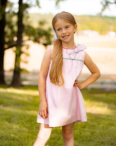 Annie Bow Dress Pink