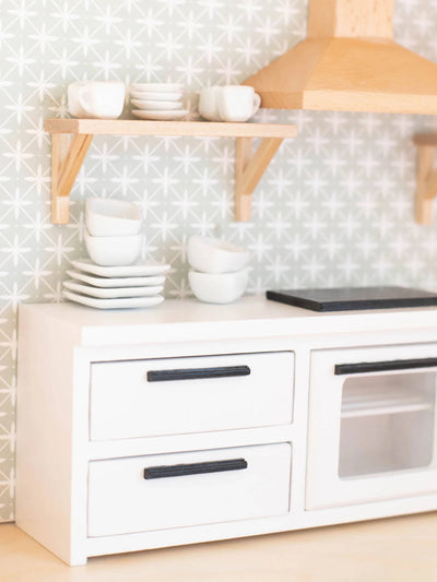 Dollhouse Porcelain Dishes Set | White