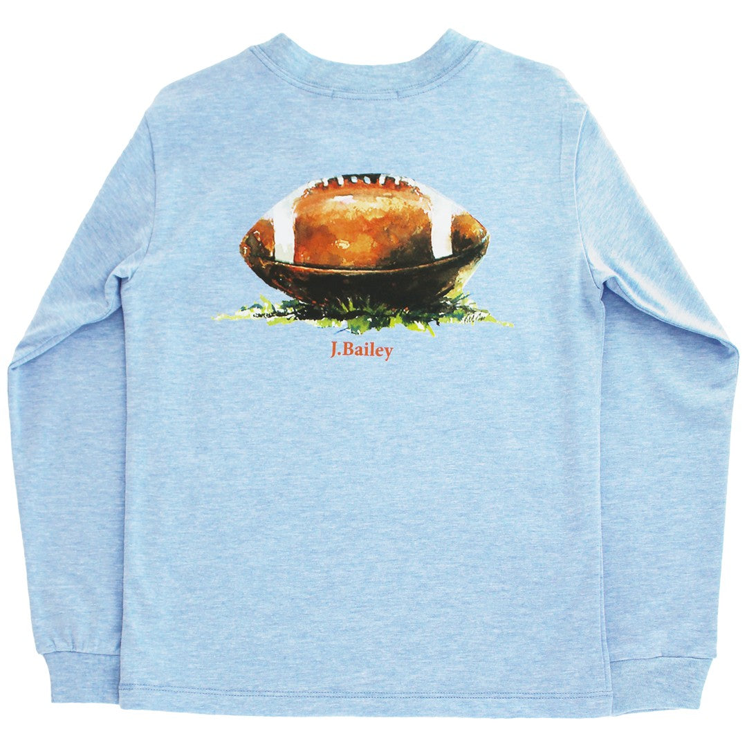 LS Football Logo Tee Heather Blue