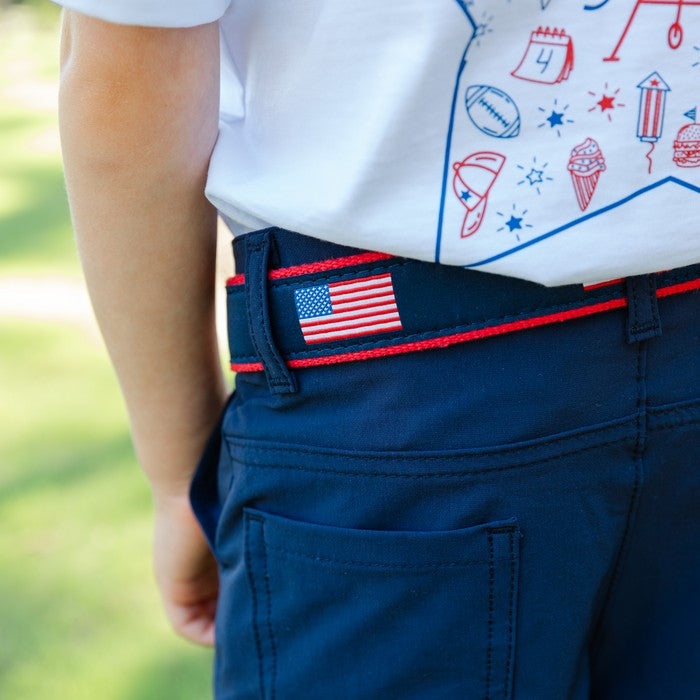 Buddy Belt American Flags on Navy