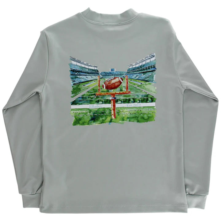 Performance Long Sleeve Logo Tee Football on Sage