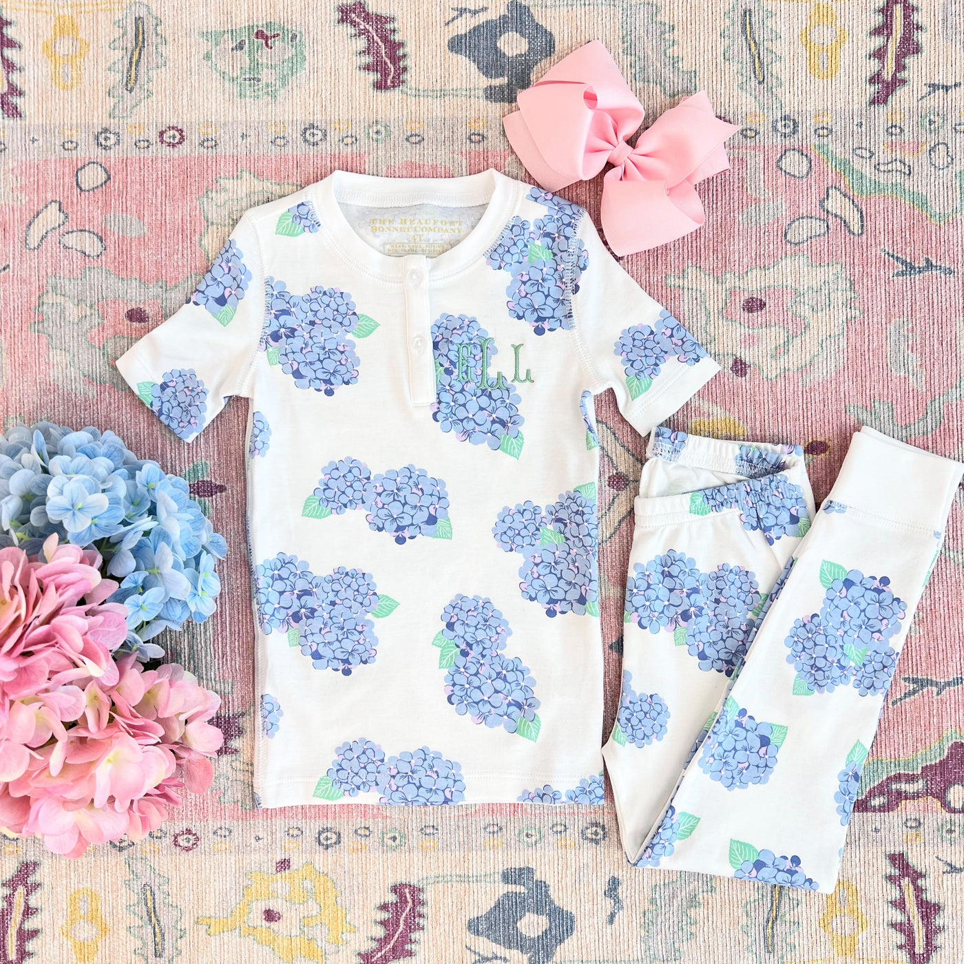 Sara Jane's Short Sleeve Set Happiest Hydrangeas