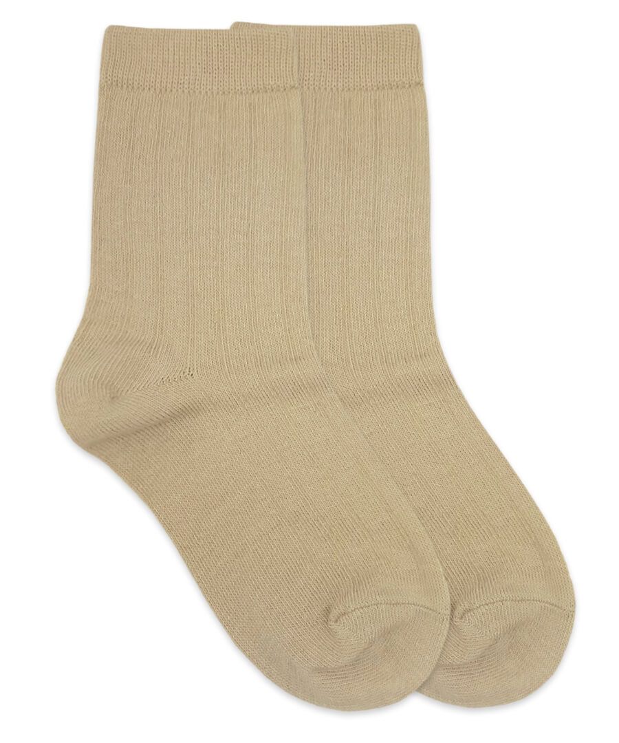 Cotton Rib Crew Socks Khaki