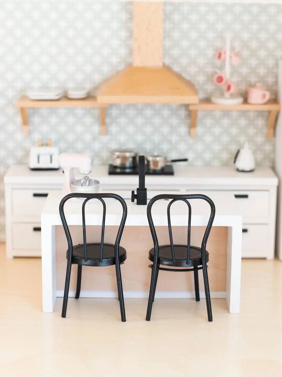 Dollhouse Metal Bistro Chair Set | Black