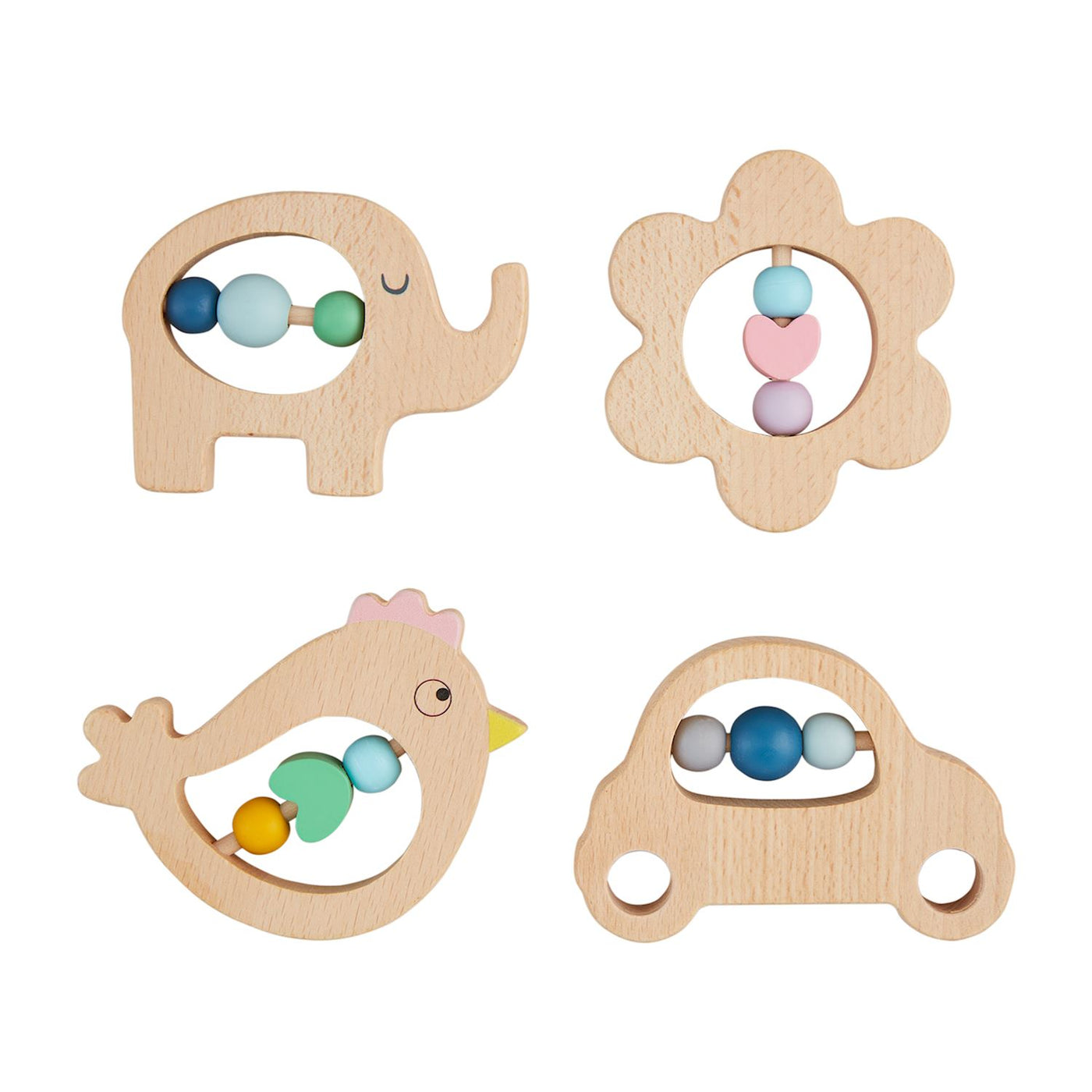 Wooden Teether Rattles