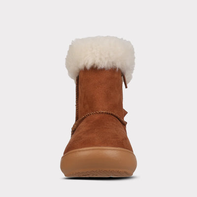 Daniela Girls Zip Up Boot in Chestnut