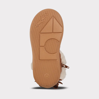 Daniela Girls Zip Up Boot in Chestnut
