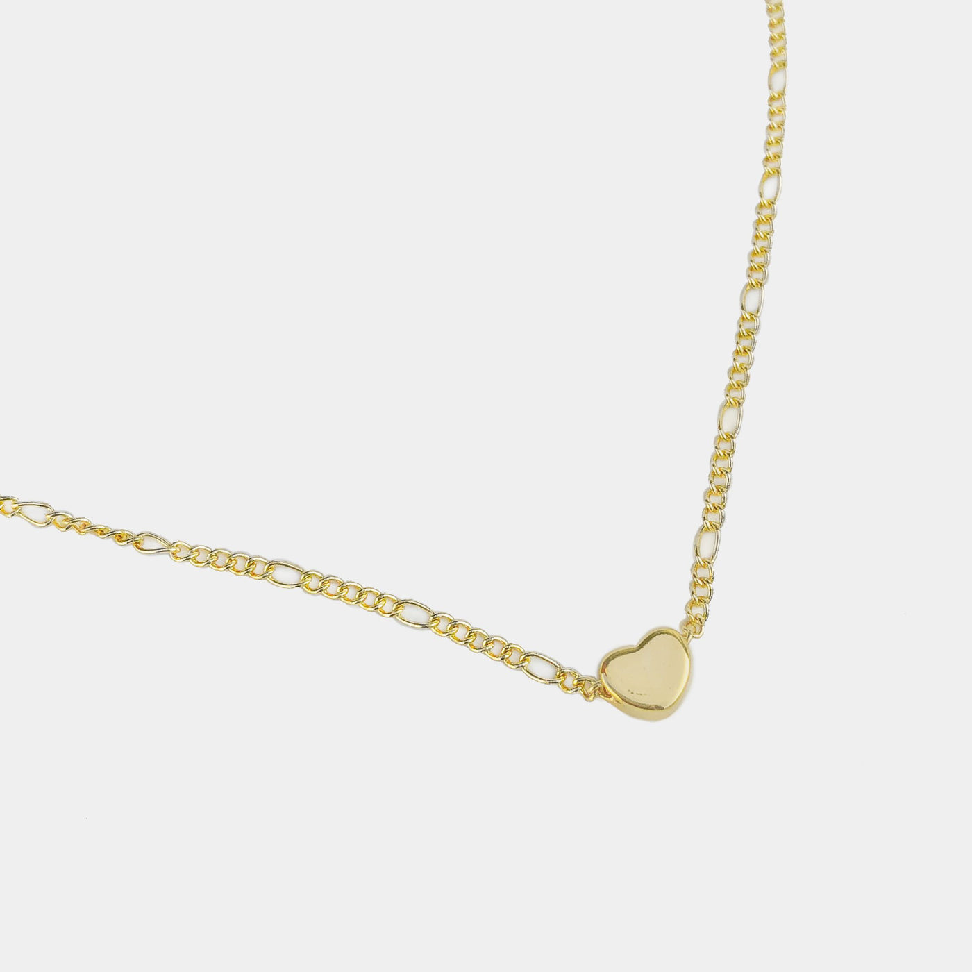 Thin Figaro w/ Heart Pendant