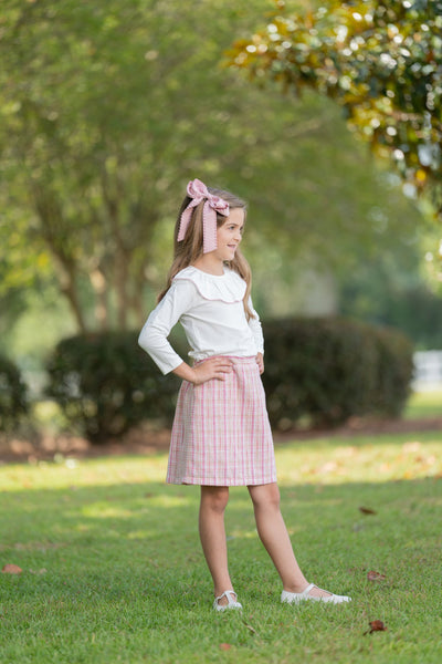 Kimberly Pink Brown Tweed Skirt