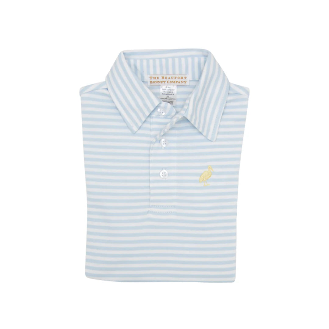 Prim and Proper Polo SS Buck Blue Stripe Seaside SY