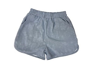 Blue Faux Suede Jogger Short