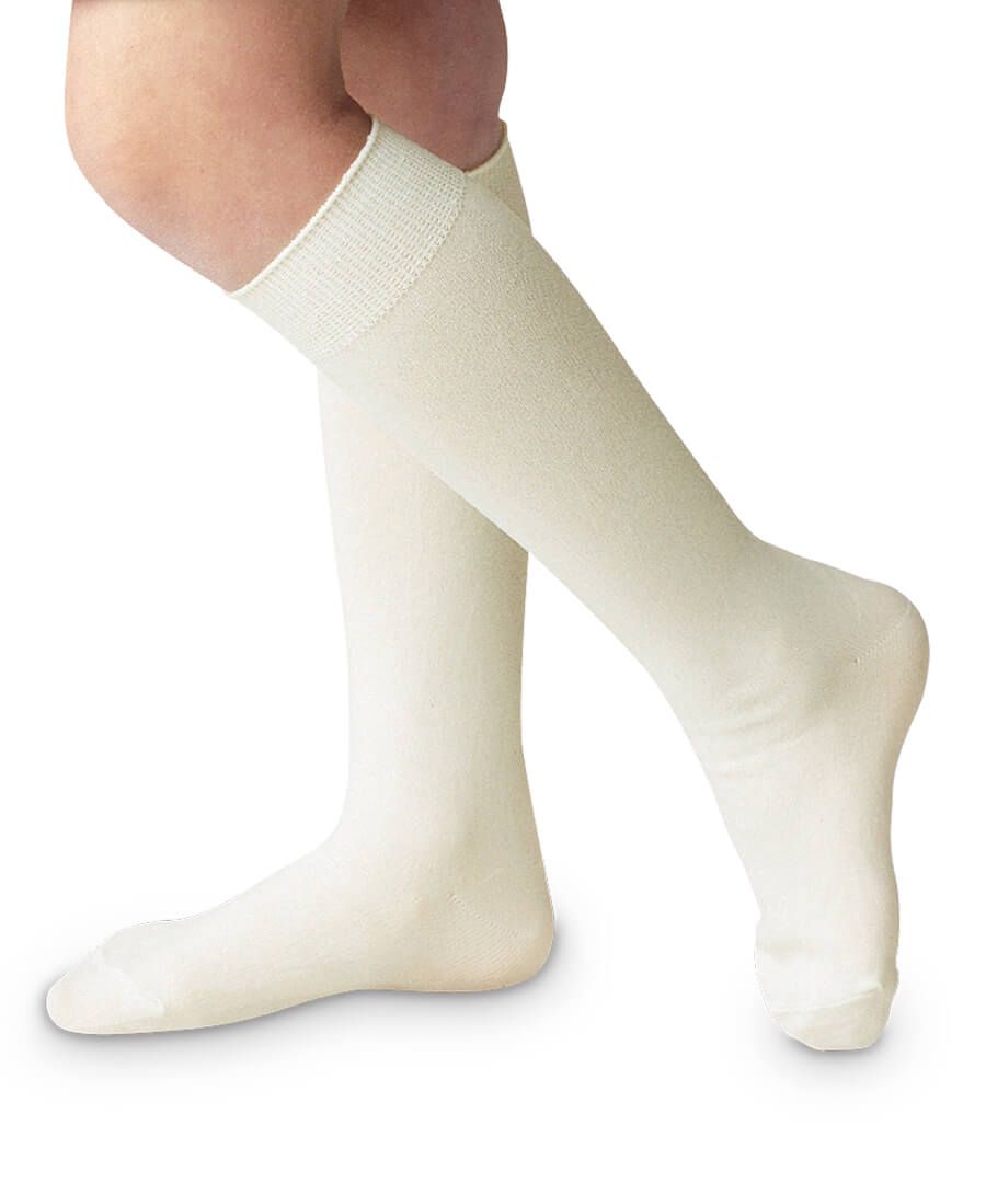Classic Nylon Knee High Socks Pearl White