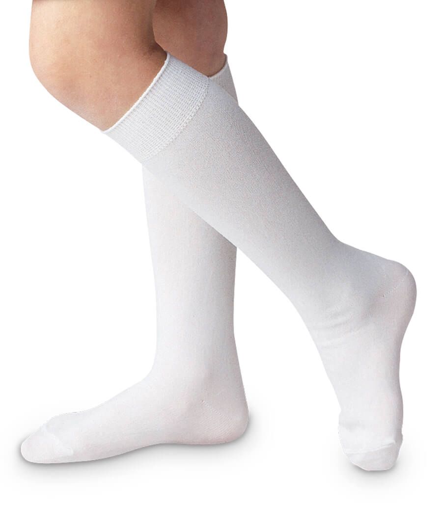 Classic Nylon Knee High Socks White