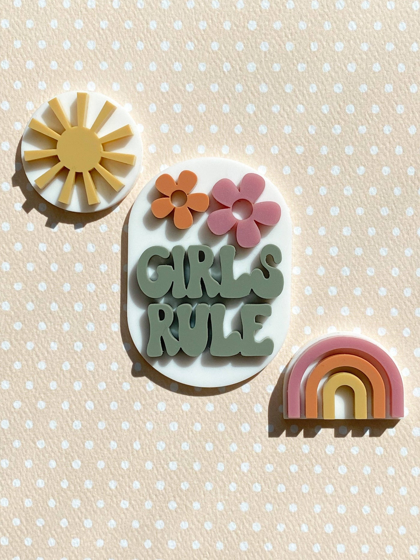 Dollhouse Girls Rule + Sun + Rainbow | Wall Decor Set