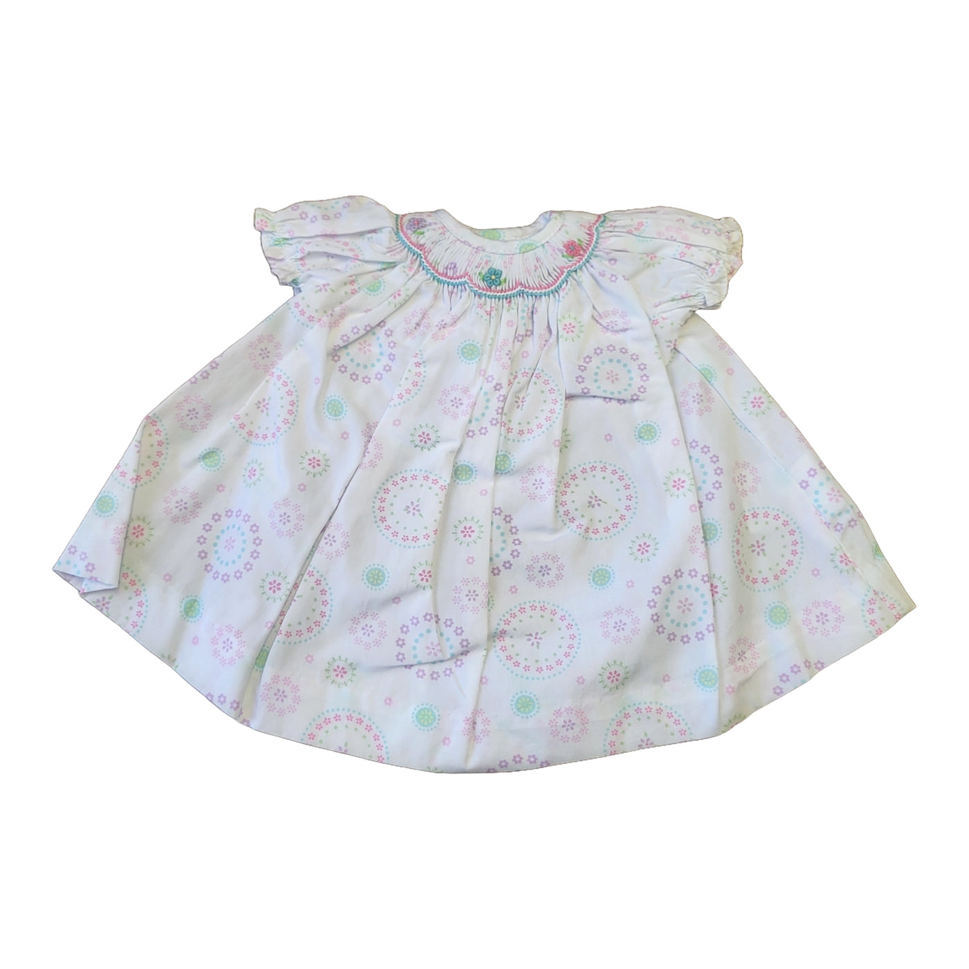 Pink Geo Smocked Dress - 18" Doll