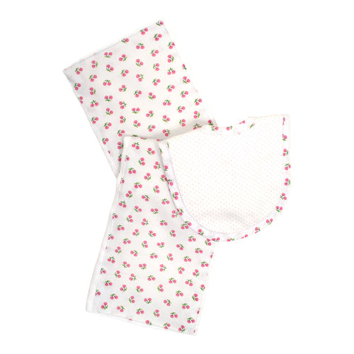 Cherries Drooler Bib & Burp Set