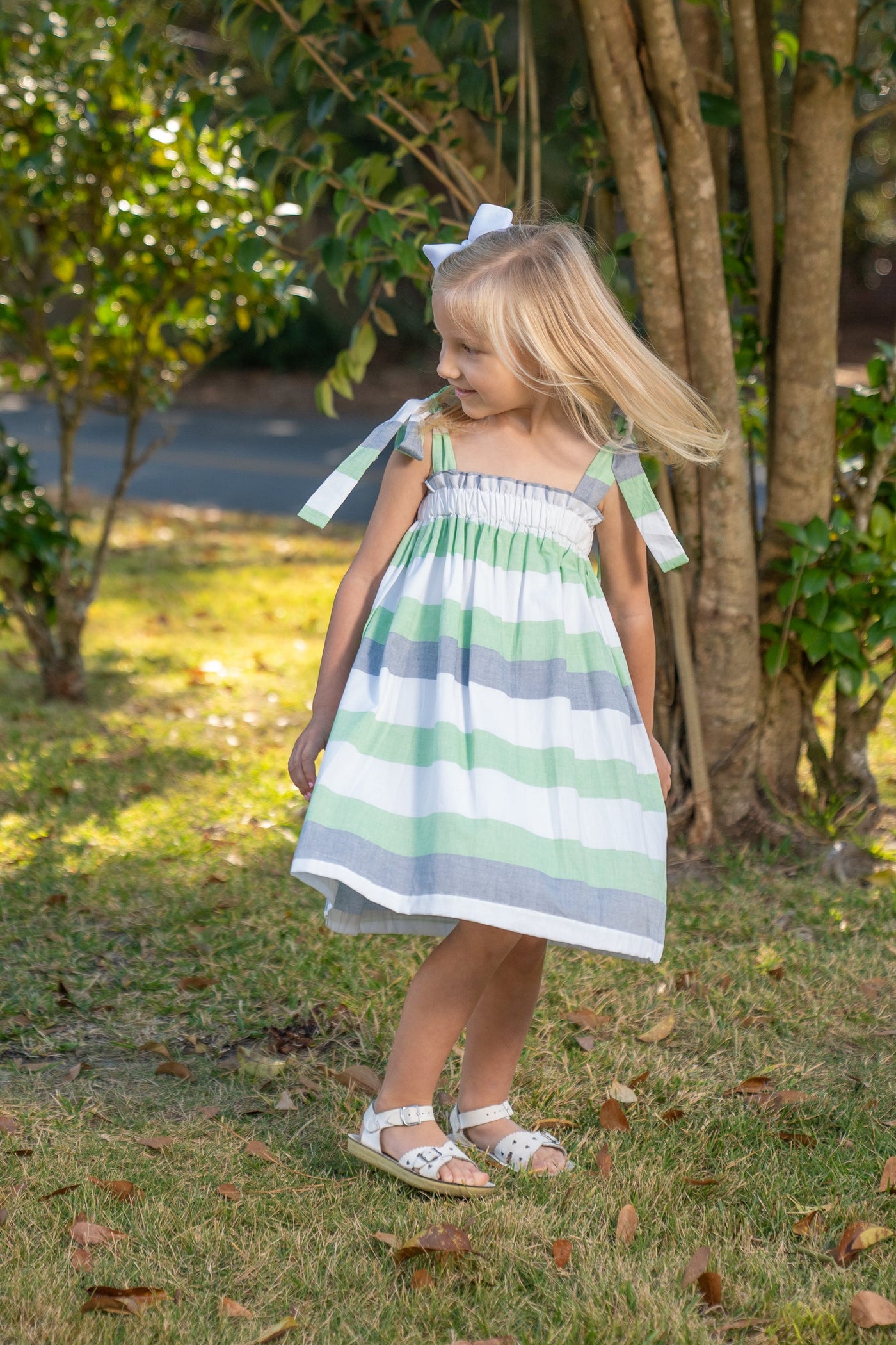 Lola Green and Blue Stripe Dress