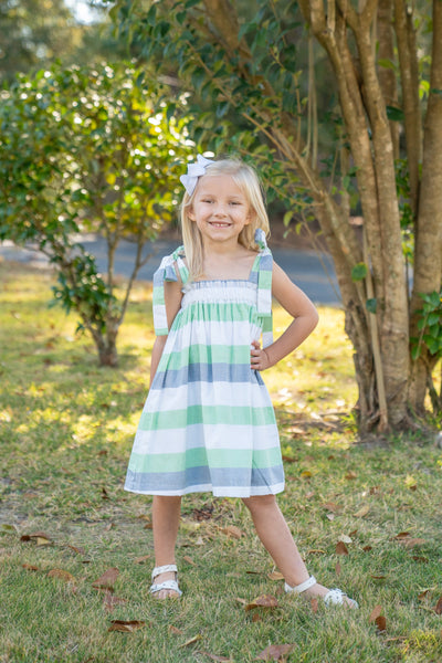 Lola Green and Blue Stripe Dress